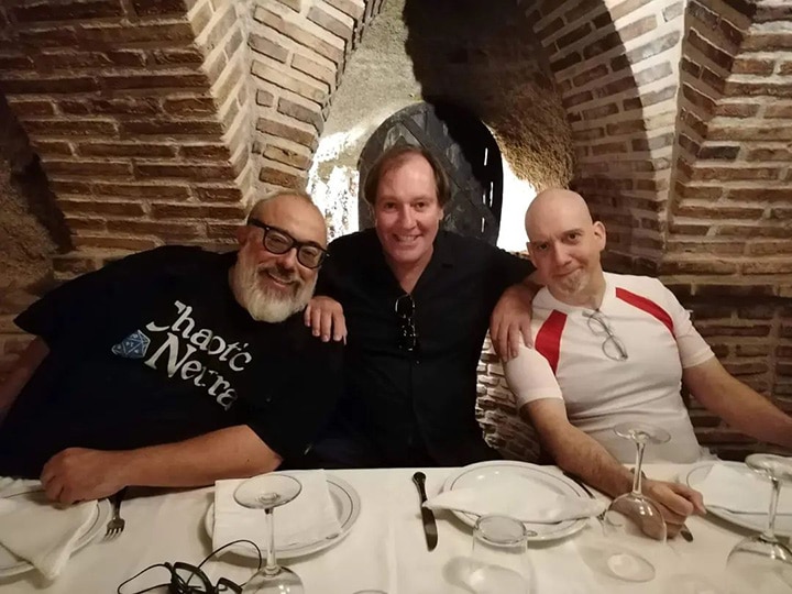 Alex de la Iglesai, Frank Feys y Paul Giamatti, cenando